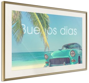 Artgeist Plagát - Buenos Dias [Poster] Veľkosť: 90x60, Verzia: Zlatý rám