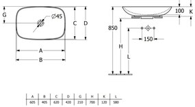 Villeroy & Boch 4A500001 - Umývadlo na dosku LOOP&FRIENDS 62x42 cm keramika/biela