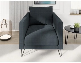 Tmavosivé ženilkové kreslo Freya – Ropez