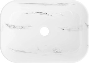 Mexen Rita, umývadlo na dosku 455x325x135 mm, biela-imitácia bieleho kameňa, 21084582