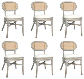 Jedálenské stoličky 6 ks sivé ľan 3071724