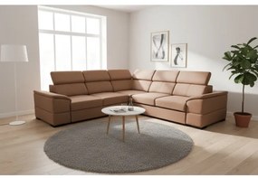 Univerzálna rohová rozkladacia sedacia súprava s úložným priestorom GRANADA hnedá