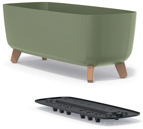 Plastový kvetináč na nožičkách DGCL600 58 cm - zelená