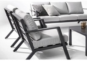 Sivý hliníkový záhradný lounge set pre 4 Harley – Bizzotto