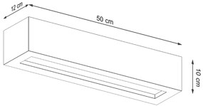 Nástenné svietidlo Vega, 1x betónové tienidlo, (50 cm)