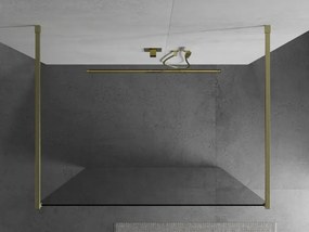 Mexen Kioto, sprchová zástena Walk-In 120 x 200 cm, 8mm číre sklo, zlatý matný profil, 800-120-002-55-00