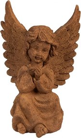 Dekoratívna hrdzavá figúrka anjel sediaci - 11*9*15 cm