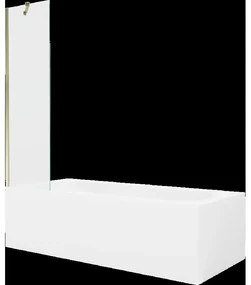 Mexen Vega obdĺžniková vaňa 180 x 80 cm s obkladom a 1-krídlovou sprchovou zástenou 50 cm, Transparentné, Zlatá - 550118080X9505