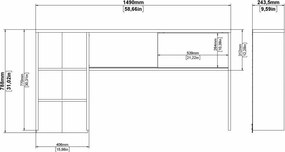 Psací stůl Felixa 481/02 149 cm bílý lesk
