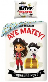 Bavlnené posteľné obliečky Gábinin kúzelný domček – motív Pirátky - 100% bavlna - 70 x 90 cm + 140 x 200 cm