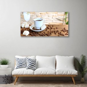 Obraz Canvas Hrnček káva zrnká kuchyňa 120x60 cm