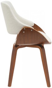 Jedálenská stolička Vangale - látka - Orech / Krémová