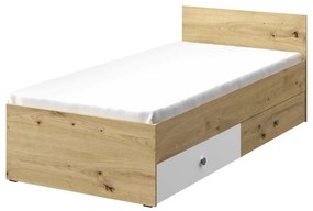 Jednolôžková posteľ 90cm Seraphina WK14 (dub artisan + biela + sivá). Vlastná spoľahlivá doprava až k Vám domov. 1122572