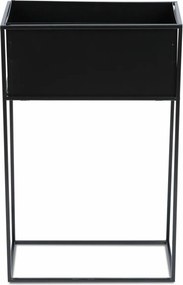 KOVOVÝ KVETINÁČ SO STOJANOM RECT 70X24X44 CM ČIERNA