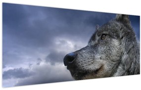 Obraz - Vlčia hlava (120x50 cm)