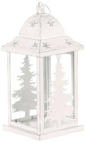Lampáš kovový Ihličnan, biely, 31 cm