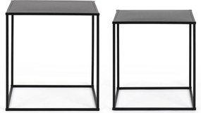 Čierne kovové konferenčné stolíky v súprave 2 ks 38x38 cm Alrik – Yes Everyday