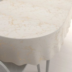 Biante Dekoračný oválny obrus Parma PM-115 Zlatý mramor na béžovom 60x100 cm