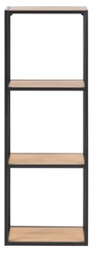 Nástenná knižnica v dekore duba v čierno-prírodnej farbe 37x108 cm Seaford – Actona