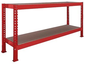 Trestles Nekonečný priemyselný regál 1400x1800x600, 2 police Farba: Červená