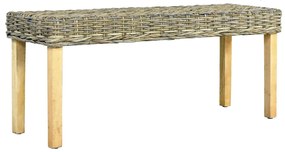 Lavička 110 cm prírodný kubu ratan a masívne mangovníkové drevo