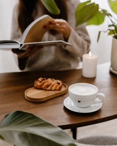 Bella Rose Dřevěný servírovací tácek Kafe a koláček – menší
