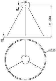 Závesné svietidlo MAYTONI RIM MOD058PL-L54BS3K