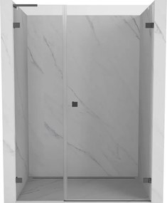 Mexen Lunar-B, L Otočné pravé sprchové dvere 140 cm, 8mm číre sklo, grafitový profil, 832SL-140-050-95-00-P