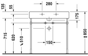 Duravit Vero - Umývadlo do nábytku 800x470 mm, s prepadom, biela 0454800000