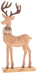 Vianočná dekorácia Jeleň z umelej kože 31 cm, var. I