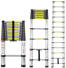 Stabilný teleskopicky hliníkový rebrík 5M