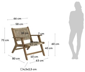 Záhradné kreslo z tmavého akáciového dreva Kave Home Geralda