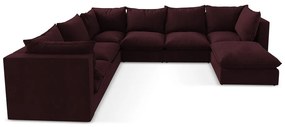 Vínovočervená rohová pohovka (ľavý roh/do tvaru "U") Manao – Makamii