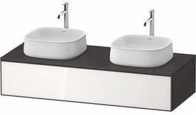 DURAVIT Zencha závesná skrinka pod dve umývadlá na dosku, 1 zásuvky, 1300 x 550 x 281 mm, biela/grafit super matná, ZE4813B64800000