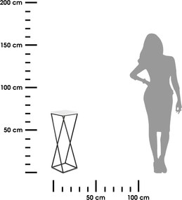STOJAN NA KVETINÁČ LOFT7 70X24X24 CM ČIERNA/BIELA