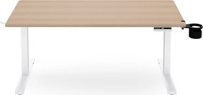 Elektrický stôl s nastaviteľnou výškou ergonomický biely/dub sonoma,1400x700 mm: ARIA