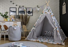 Detský kôš na hračky ANIMALS - JUNGLE - šedý
