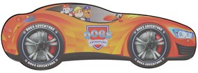 TOP BEDS Detská auto posteľ Racing Car Hero - Dogs Adventure oranžová 140cm x 70cm