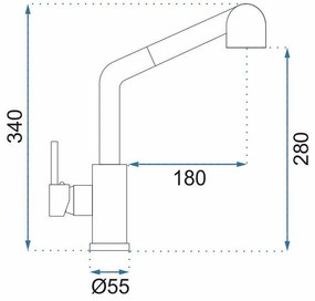 Rea Troy, stojanková kuchynská batéria 34 cm, zlatá matná, REA-B6302