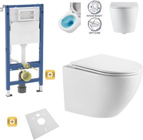 Závesný set GEBERIT Duofix Basic+ závesné WC Lily+ Rimless Tornado 48 x 36 cm + WC sedadlo, biela, GEBERIT-LILY-TO2-WH