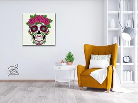 Gario Diamantové maľovanie Día de los muertos Rozmery: 50 x 50 cm, Rámovanie: Iba zrolované plátno, Diamanty: Štvorcové