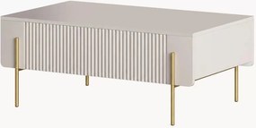 Konferenčný stolík so zásuvkami Malmi 100 cm - kašmír / zlaté nožičky