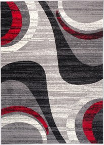 Kusový koberec TAPIS Grace - šedý/červený