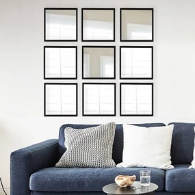 Nástenné zrkadlá v súprave 9 ks 24x24 cm – Wallity