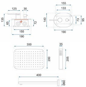 Rea Oval, podomietková sprchová sada + BOX, čierna matná, REA-P8467