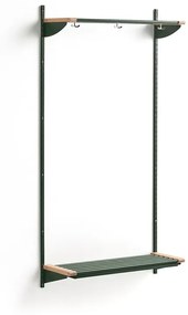 Vešiaková stena JEPPE s hornou policou, základná sekcia, 1790x900x310 mm, zelená/breza