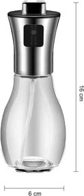 Dávkovač oleja s rozstrekovačom 200 ml - strieborný