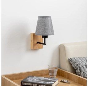 Brilagi - Nástenná lampa NUBILA WOOD 1xE27/25W/230V dub/šedá