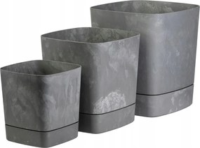 Plastový květináč s podmiskou Cubi 19x19 cm - výber z 6 prevedení