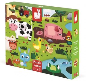 Puzzle dotykové Zvieratká na farme Janod s textúrou 20 ks od 2 rokov